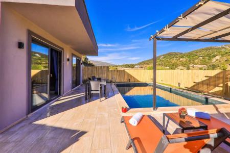 Villa Helen-3, Kalkan'da, Taş Mimarili, Jakuzili Lüks Villa 3